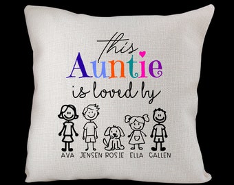 Auntie Cushion Custom Pillow Aunty Birthday Gift Auntie Personalised Mother's Day Gift Cushion Cover Christmas Gift For Auntie Aunty Gifts.