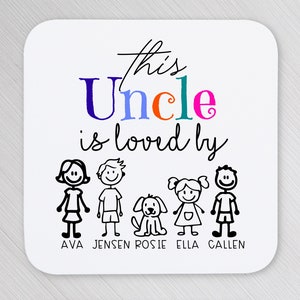 Uncle Coaster Personalised Coasters Uncle Father&#39;s Day Gift Uncle Birthday Gift Uncle Custom Coasters World Best Uncle Christmas Gifts.