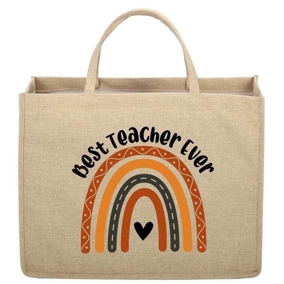 Buy Teacher Gift Personalised Linen Jute Bag Best Teacher Thank