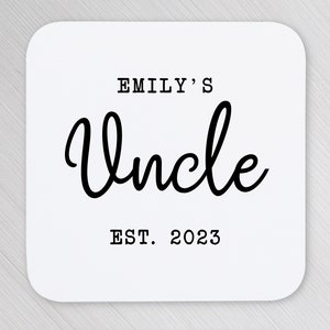 Uncle Coaster Father&#39;s Day Gifts Personalised Coasters Uncle Birthday Gift Uncle Custom Coasters Worlds Bestest Uncle Gifts Christmas Gifts.