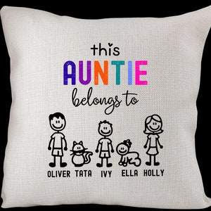 Auntie Cushion Custom Pillow Aunty Birthday Gift Auntie Personalised Mother&#39;s Day Gift Cushion Cover Christmas Gift For Auntie Aunty Gifts.