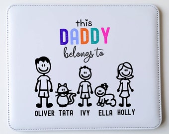 Alfombrilla de ratón personalizada "Este papá pertenece a", regalo para el Día del Padre