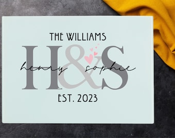 Tempered Glass Chopping Board Glass Cutting Board Personalised Kitchen Worktop Saver Chopping Board New Home Gift For Couples Gift 39 X 29cm