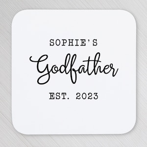 Godfather Coaster Personalised Coaster Dad Father&#39;s Day Gift Dad Birthday Gift Godfather Custom Coaster World Best Godfather Christmas Gift.