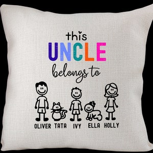 Uncle Cushion Custom Cushions Personalised Pillows Birthday Gift Uncle Father&#39;s Day Gift Cushion Cover Christmas Gift For Uncle Uncle Gifts.
