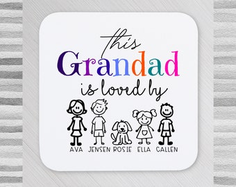 Personalised Fathers Day Coaster Custom Coaster For Grandad Fathers Day Gift For Grandad Birthday Gift For Grandad Gift Coaster For Grandad.