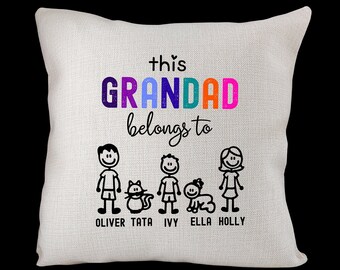 Personalized Grandad Cushion, Custom Pillow Cover - Birthday, Father's Day Gift