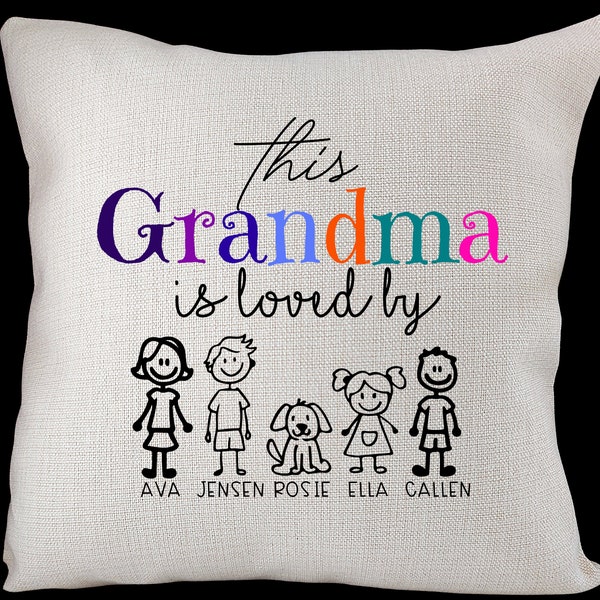 Coussin de grand-mère Coussin de grand-mère personnalisé Nounou Cadeau d'anniversaire personnalisé Cadeau de fête des mères Cadeaux de grand-mère Housse de coussin Cadeau de Noël Grand-mère.