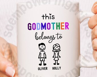 Godmother Mugs Personalised Mug For Godparent Custom Mug For Fairy Godmother Mug For Mother's Day Godmother Gift Godparent Gift Mugs For Mom