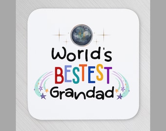 Grandad Coaster Personalised Fathers Day Gift Custom Coaster Grampa Fathers Day Coasters Grandpa Birthday Gift Grandad World best Grandad