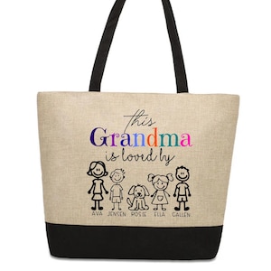 Personalised Linen Jute Shopping Bag Granny Custom Tote Bags Grandma Eco-Friendly Shopper Bags Nanny Reusable Shopping Bag Mum Gifts Auntie.