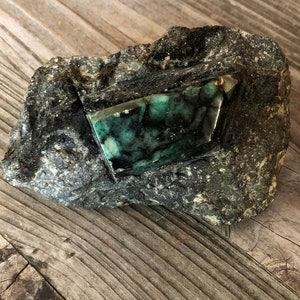Large All Natural Emerald Matrix, Black Mica, Pyrite, Brazil