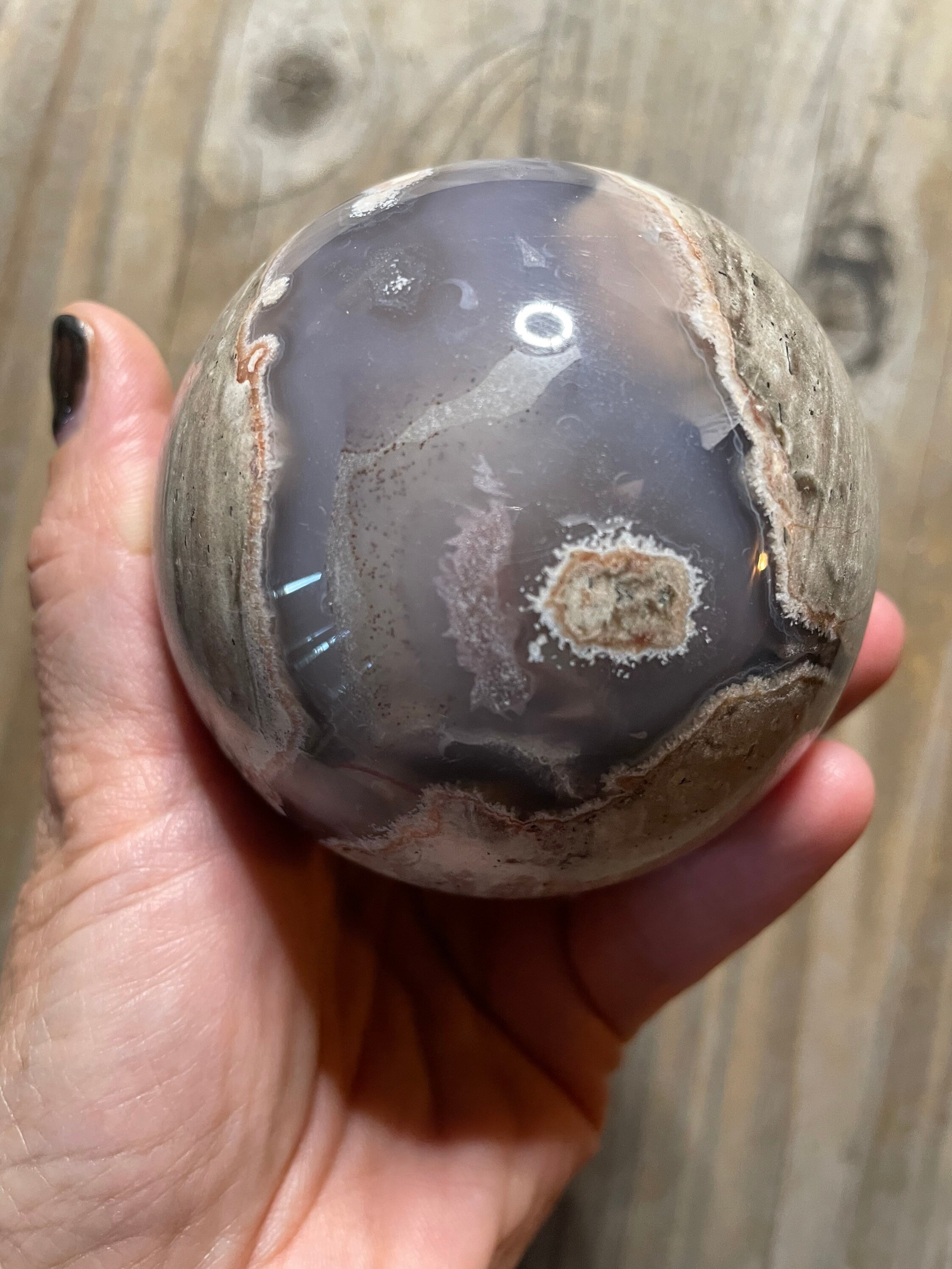 Dark Grey Agate with Islands of Creamy Sphere | Etsy