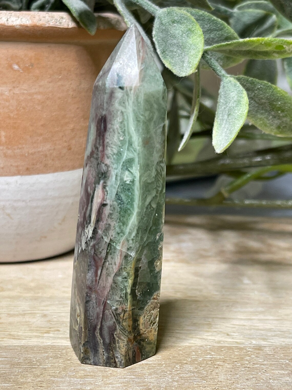 Rare Green Flower Agate Green Sakura Agate Tower - Etsy UK