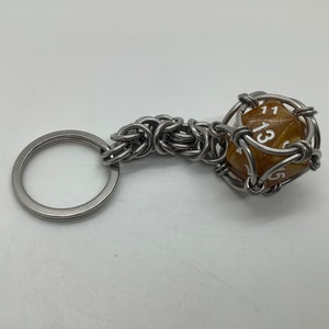 Caged D20 Chainmaille Pendant - Destai