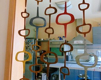 Retro Room Divider, Mid century modern room divider, of 5 strands in width 35'' Custom length, Decorative Room Divider, Divider Partition