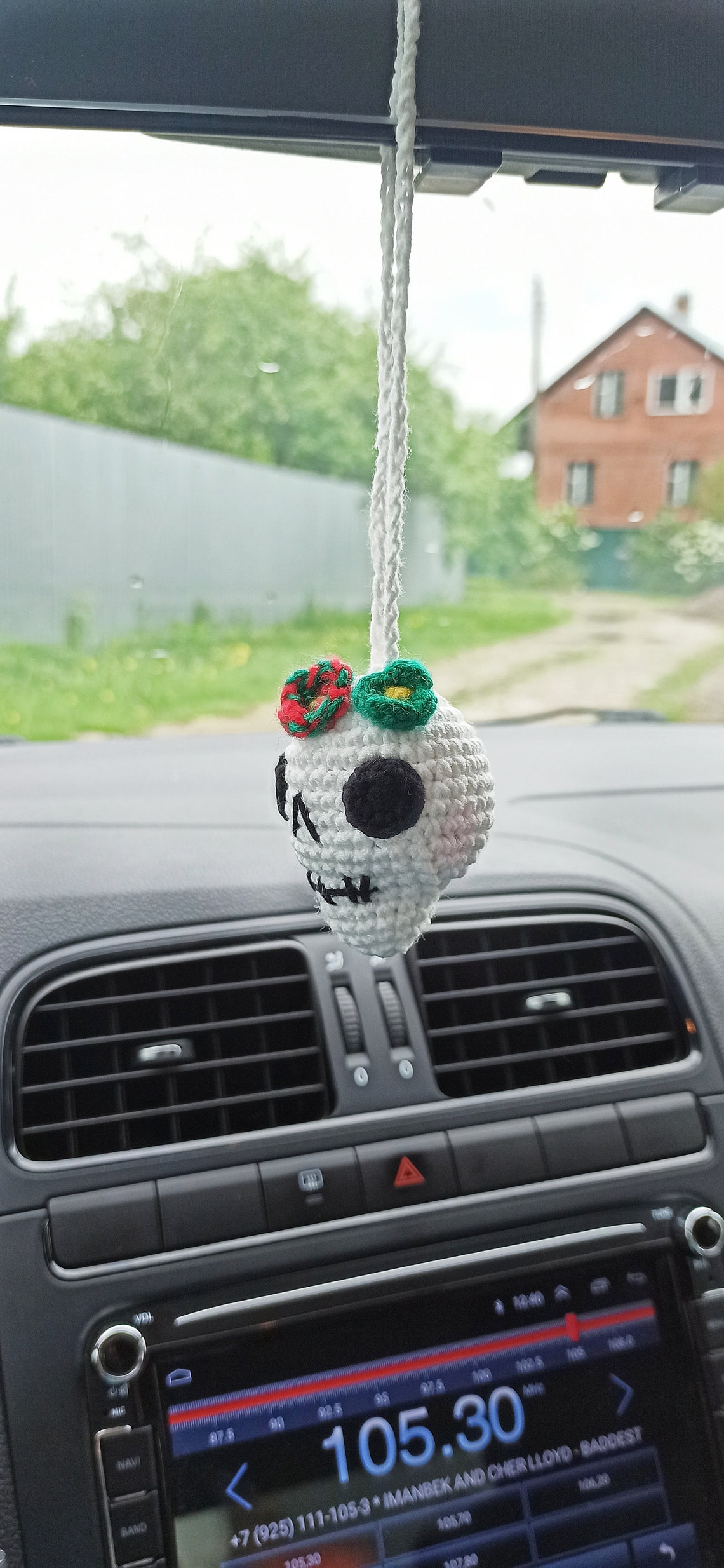 Mini skull Rear view mirror hanging Car accessories Etsy