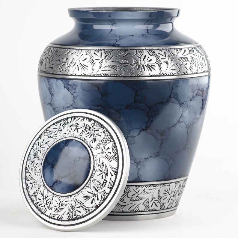 Adult Urn Classic Blue Fire Cremation Urn for Human Ashes Etsy
