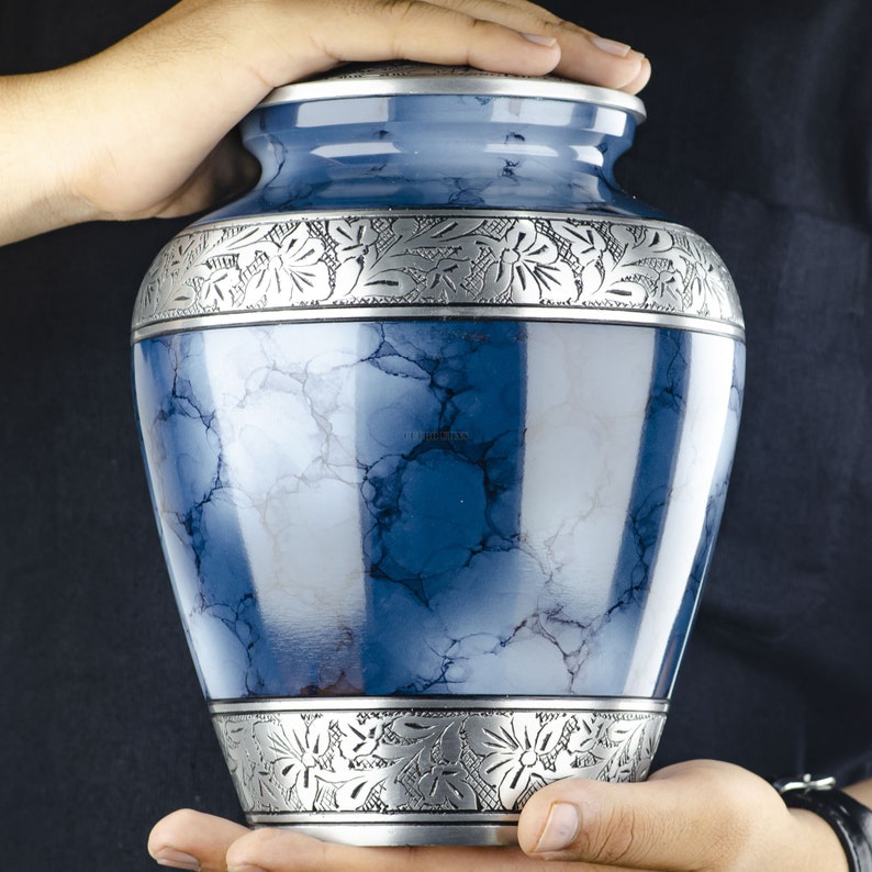 Adult Urn Classic Blue Fire Cremation Urn for Human Ashes Etsy