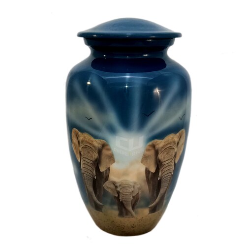 Adult Urn – Beautiful Elephant Family Cremation Urn for Human Ashes- Adult Funeral Urn Handcrafted shops - Pet Urn (Adult (200 lbs) – 10
