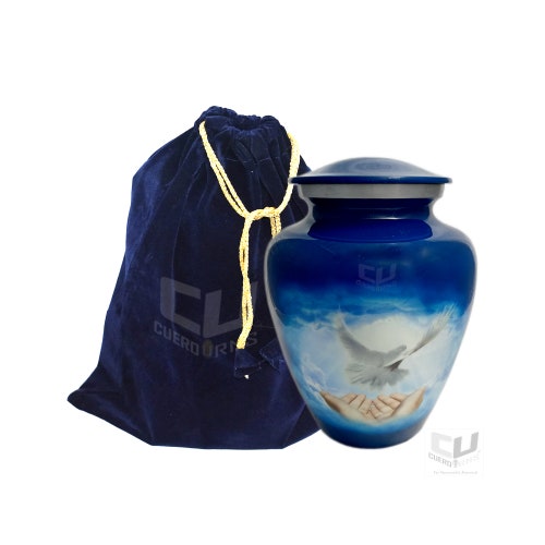 Shops Adult Urn – Love White Pigeon Flying Blue Cremation Urn -Adult Funeral Urn Handcrafted -Affordable Pet Urn (Adult (200 lbs) – 10