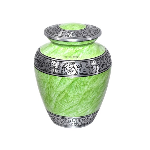 Green Marble Band Adult Cremation Urn