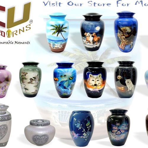 Shops Adult Urn – Love White Pigeon Flying Blue Cremation Urn -Adult Funeral Urn Handcrafted -Affordable Pet Urn (Adult (200 lbs) – 10