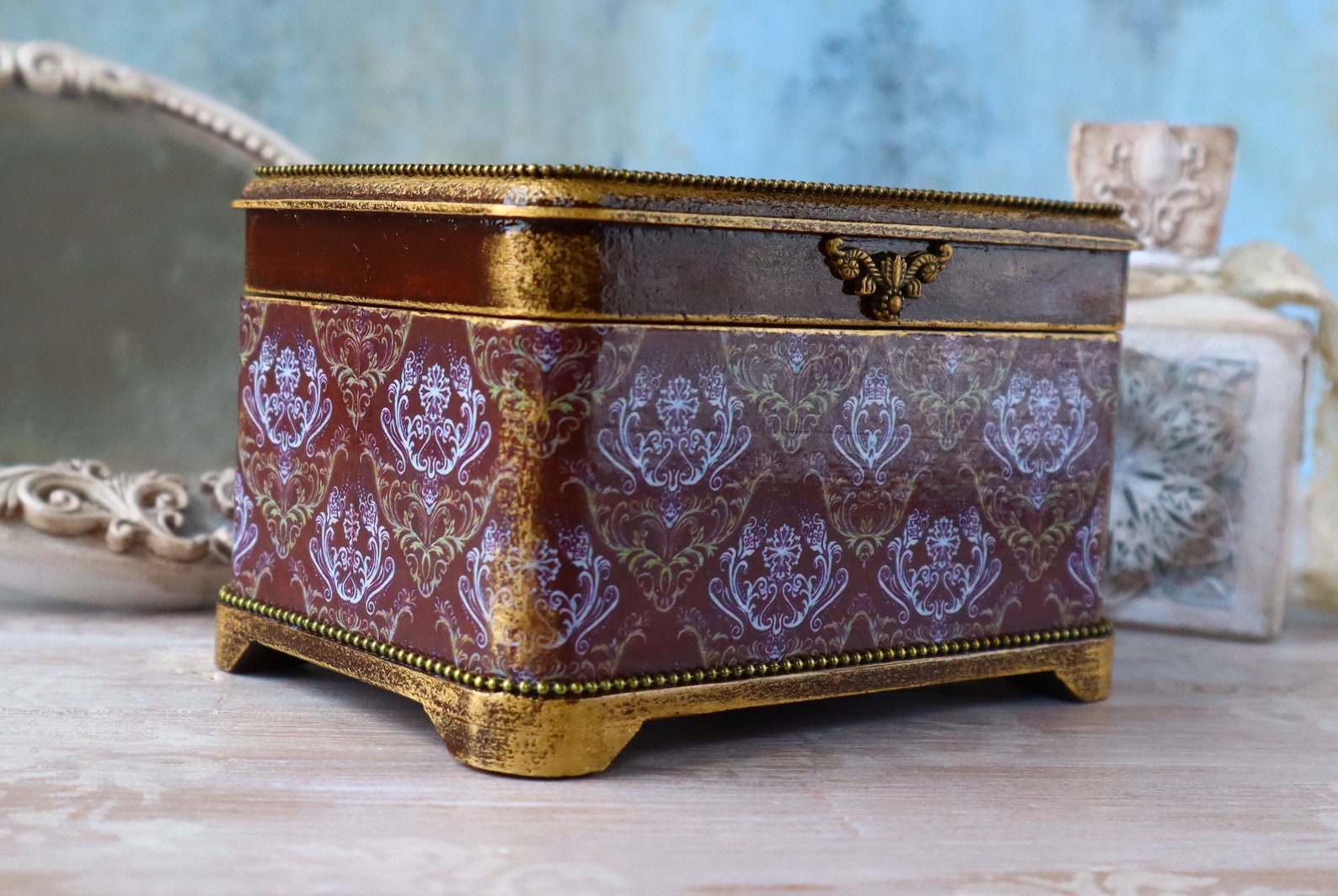 Heirloom jewelry box in antique style victorian trinket box Etsy