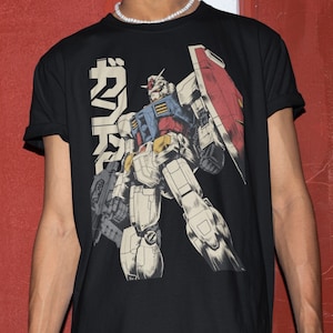 Uniseks Gundam-shirt, anime-shirt jaren 90, vintage shirt, T-shirt robotanimeliefhebbers, anime-T-shirt, T-shirt Japanse manga, retro Gundam-animeshirt