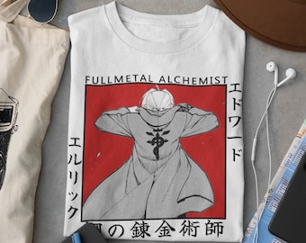 Unisex, Vintage Alchemist Anime Shirt, Edward Shirt, Elric Brothers, FMA Alphonse, FMAB Manga GIFT, Fullmetal Brotherhood Edward Tshirt