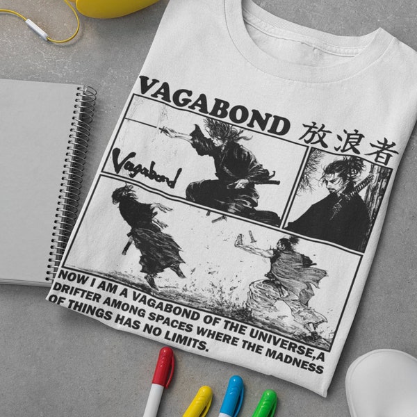 Vagabond Manga Shirt: 90s Manga, Retro Aesthetic Anime Shirt, Miyamoto Musashi, Matahachi Honiden, Vintage Graphic Vagabond Unisex Tshirt