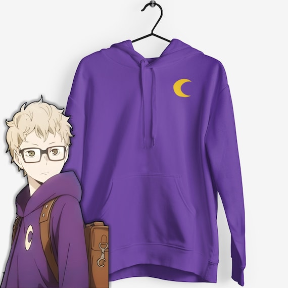 Tsukishimas Cosplay Anime Hoodie Purple Moon Hoodie Anime Volleyball Club Tee Otaku Manga College Sport Anime Otaku Cosplay Unisex Hoodie Etsy Canada