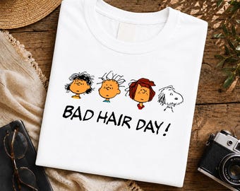 Bad Hair Day Shirt, Funny Graphic Tee, Retro Humor Apparel