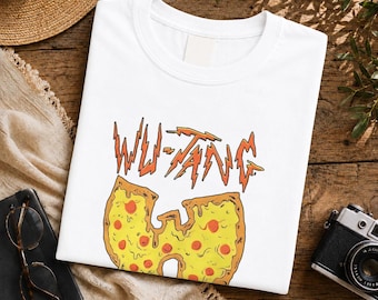 Hip-Hop-Pizza-T-Shirt aus den 90ern, Retro-Streetwear, Unisex-Bekleidung