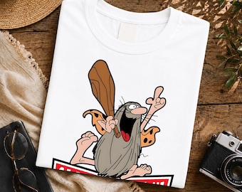 Funny Captain Caveman T-Shirt, Vintage Stone Age Graphic Tee, Prehistoric Humor Apparel