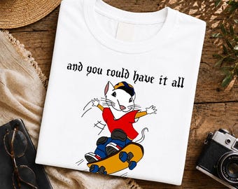 Skater Mouse Graphic T-Shirt, Vintage Grunge Streetwear Tee
