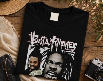 90s Hip Hop Busta Rhymes Collage T-Shirt, Retro Urban Streetwear Graphic Tee