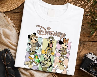Vintage Safari Adventure Animal Kingdom Mickey MouseShirt, Wildlife Nature Graphic Tee, Jungle Explorer T-Shirt, Unisex Sweatshirt Hoodie
