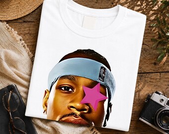 Vintage Allen Iverson Basketball Graphic T-Shirt, Retro 90s Streetwear Tee