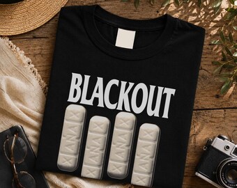Urban Blackout Graphic Tee, Bold Streetwear Style, Vintage City Apparel
