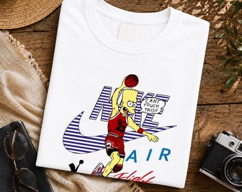 Retro Bart Simpson Air Flight T-Shirt, 90s Skate Streetwear Apparel