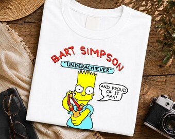 Bart Simpson Underachiever T-Shirt, Retro 90s Streetwear Graphic Tee