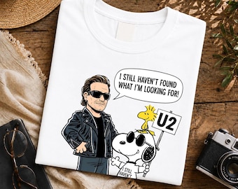 Vintage Bono Snoopy U2 Graphic T-Shirt, Retro Wanderlust Tee