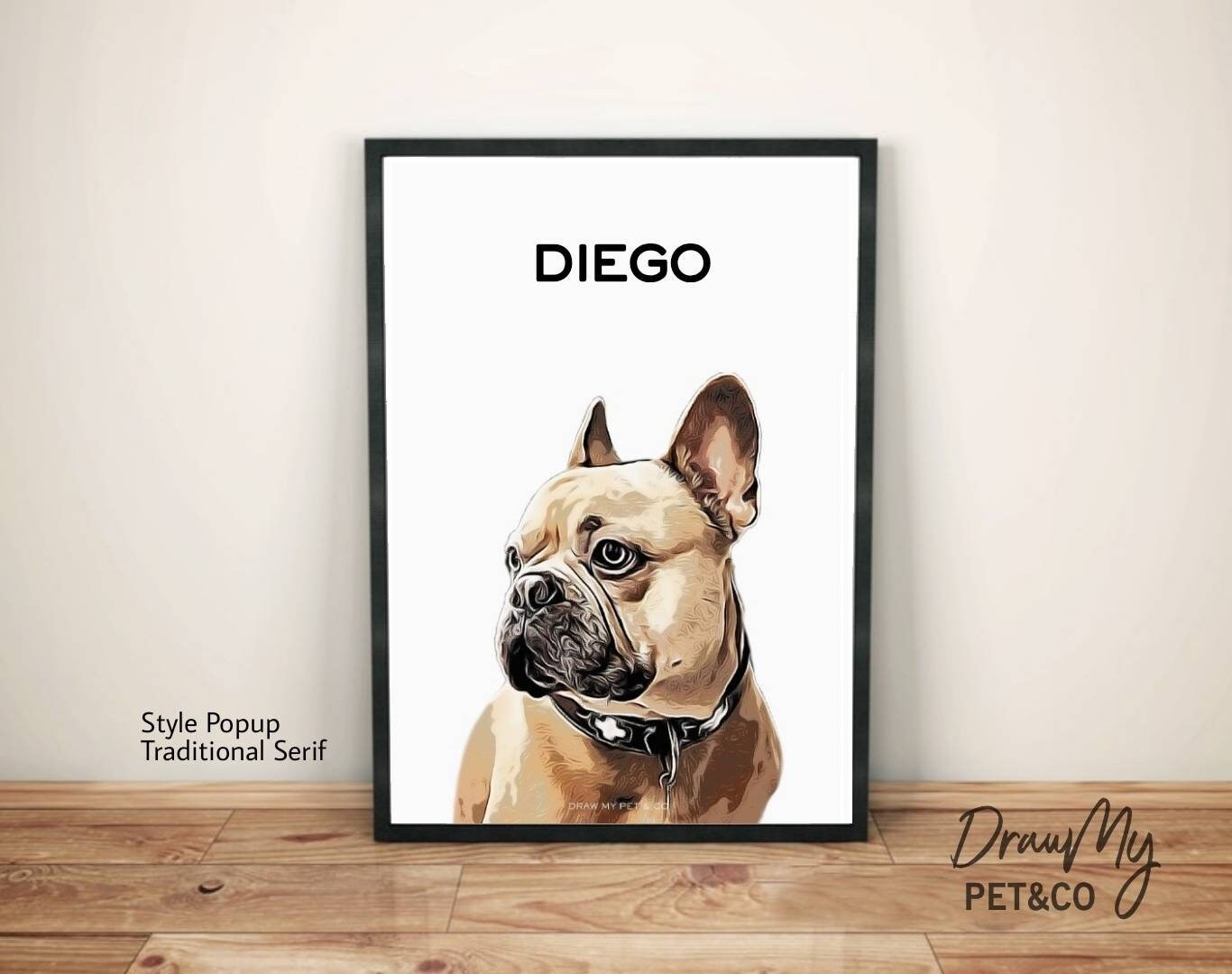 Portrait d'animal de Compagnie Personnalisé, Dessins d'illustration Chien, Fournitures Pour Animaux 