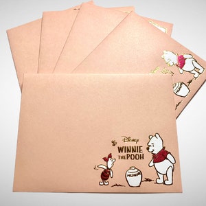 Winnie the Pooh Small Gold Foil Envelopes – Stationery – Scrapbooking – Gift Envelopes – Mousekeeping Tip Envelopes