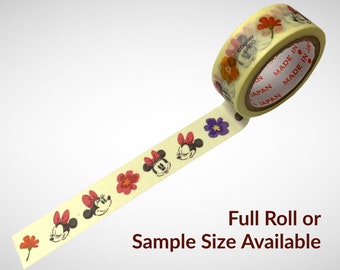 Minnie Mouse Flowers Masking/Washi Tape – Washi Tape Full Roll o Sample Size – Diarios – Planificadores – Scrapbooking – Fabricación de tarjetas