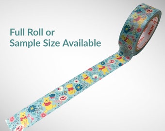 Winnie the Pooh Springtime Blue Masking/Washi Tape – Rollo completo de cinta Washi o tamaño de muestra– Diarios – Planificadores – Scrapbooking – Fabricación de tarjetas