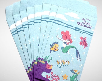 The Little Mermaid and Friends Small Envelopes – Stationery – Scrapbooking – Gift Envelopes – Mousekeeping Tip Envelopes
