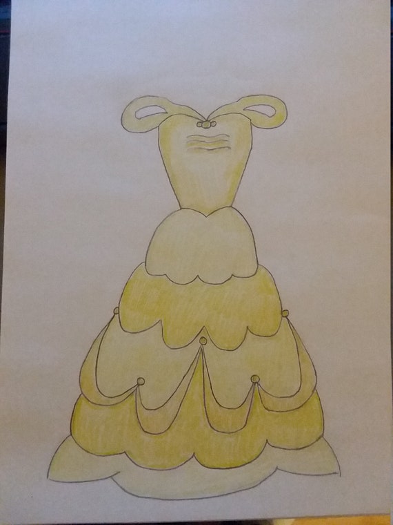 Disney S Wardrobe Collection Belle Drawing Illustration Etsy
