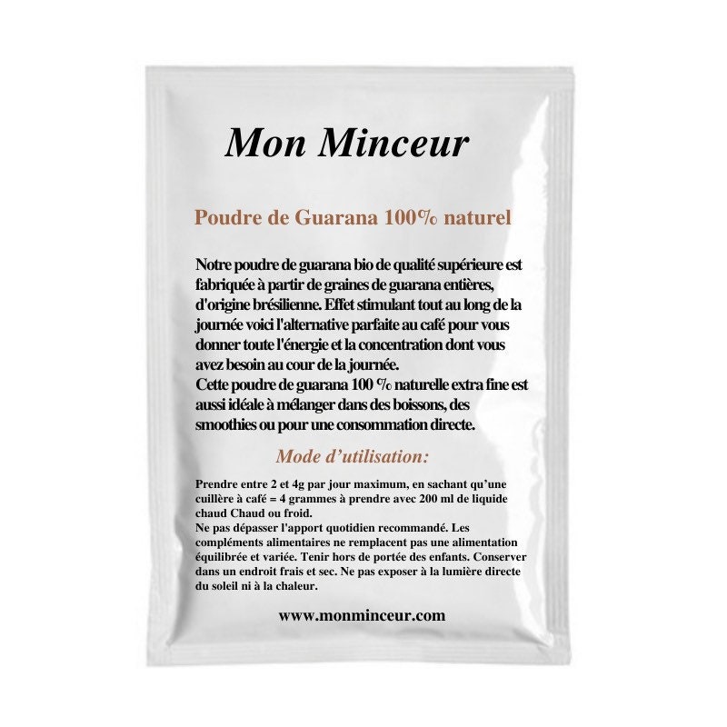 Poudre de Guarana Alternative Au Café et Super Aliments Boisson Énergisante